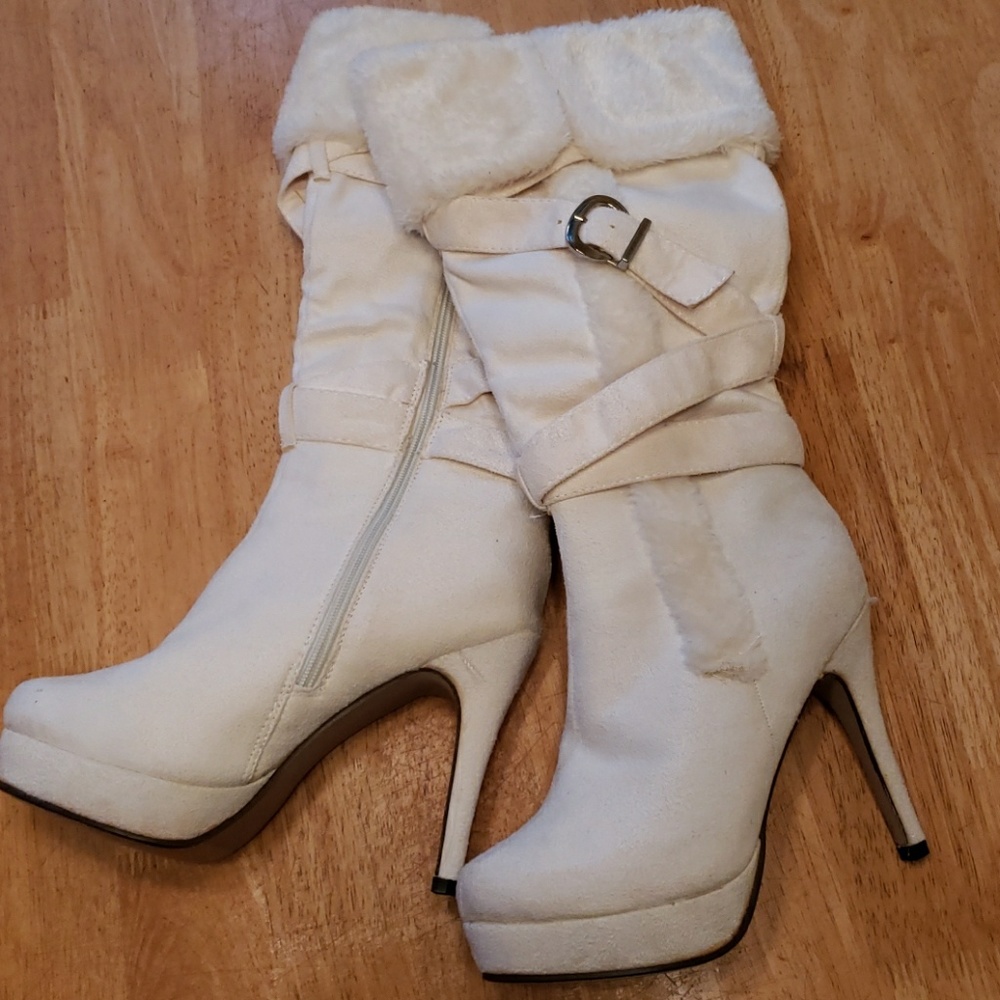 White Suede Boots